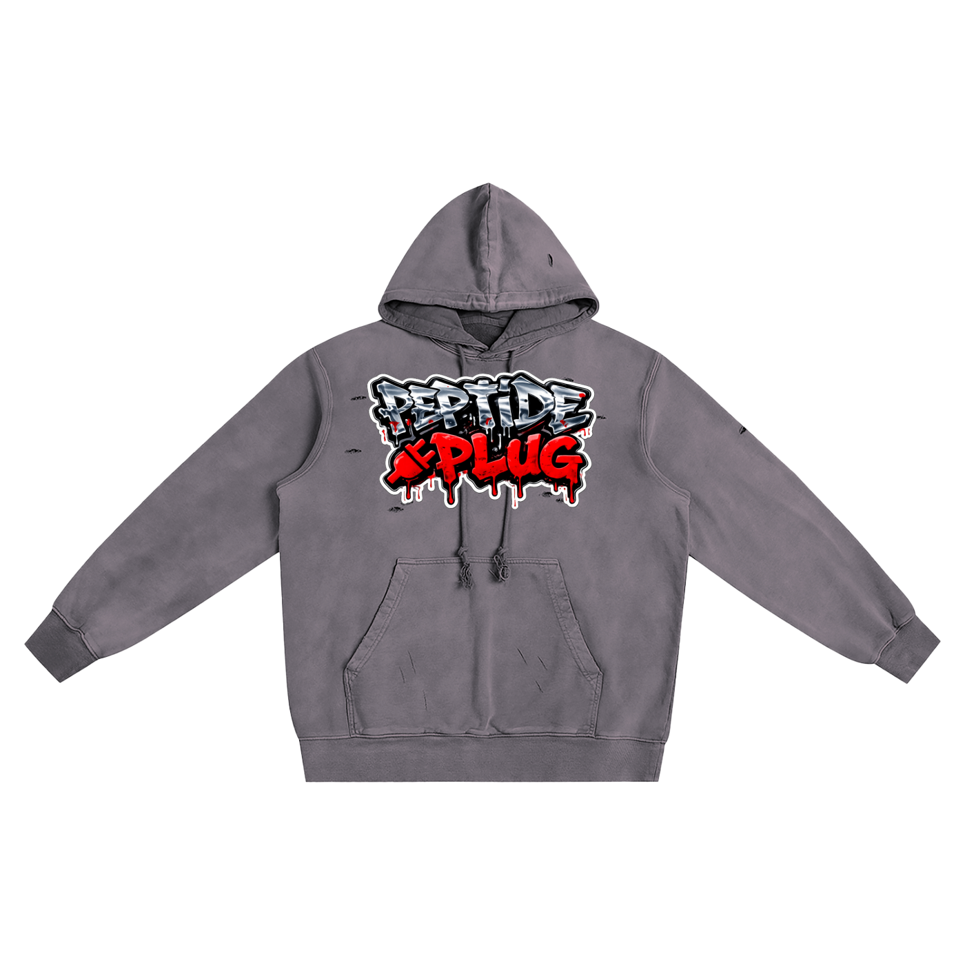 Classic Peptide Plug Distressed Vintage Wash Hoodie