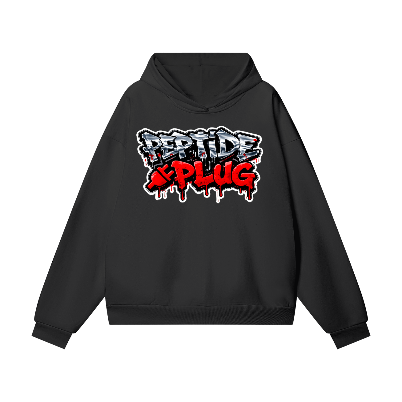 Classic Peptide Plug Heavyweight Hidden Pocket Fleece Hoodie