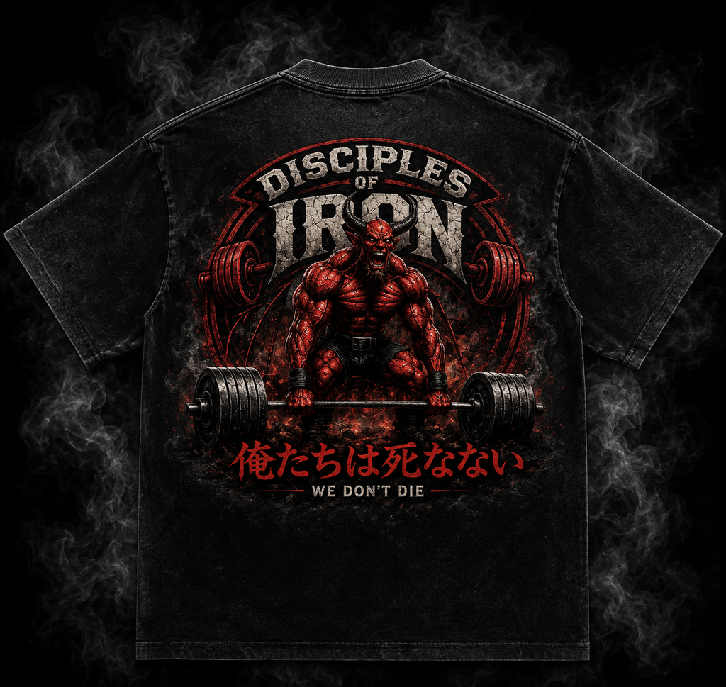 DIO “WE DONT DIE” Reverse Dyed Loose Cotton T-Shirt