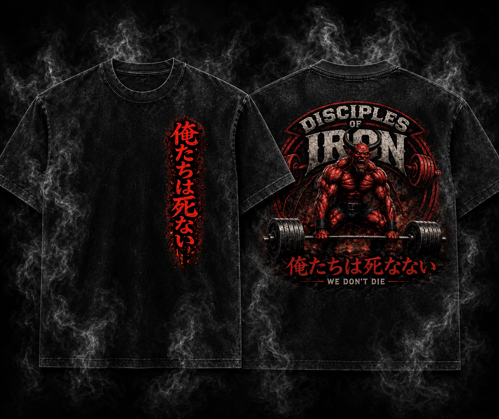 DIO “WE DONT DIE” Reverse Dyed Loose Cotton T-Shirt