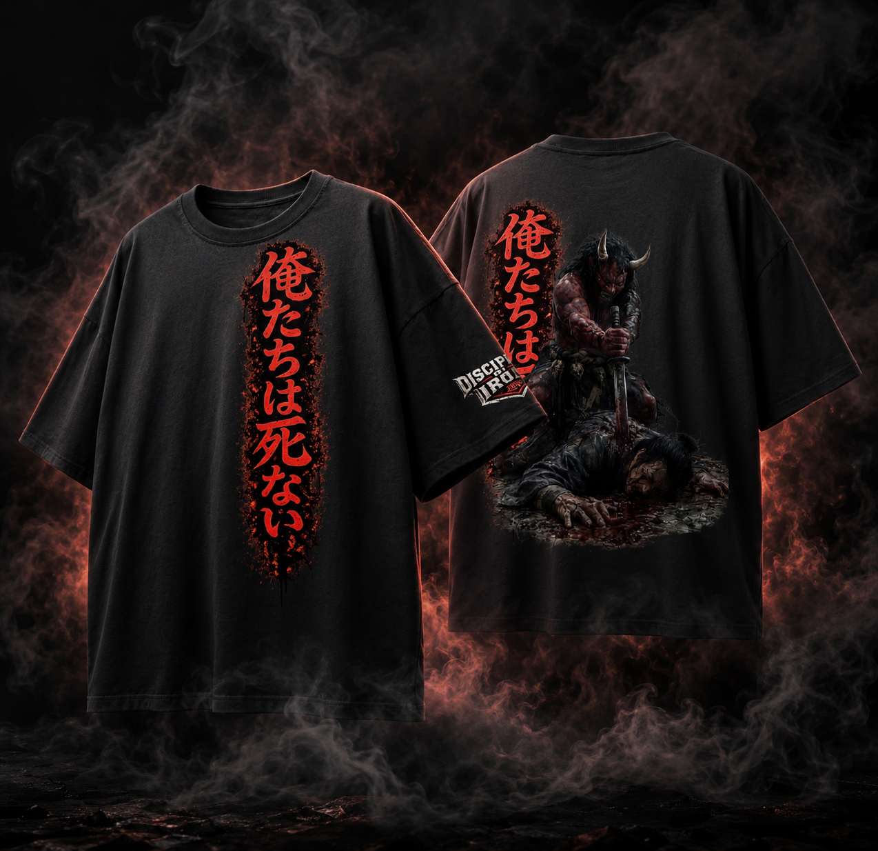 DOI ONI WARRIOR Loose Drop Shoulder T-Shirt