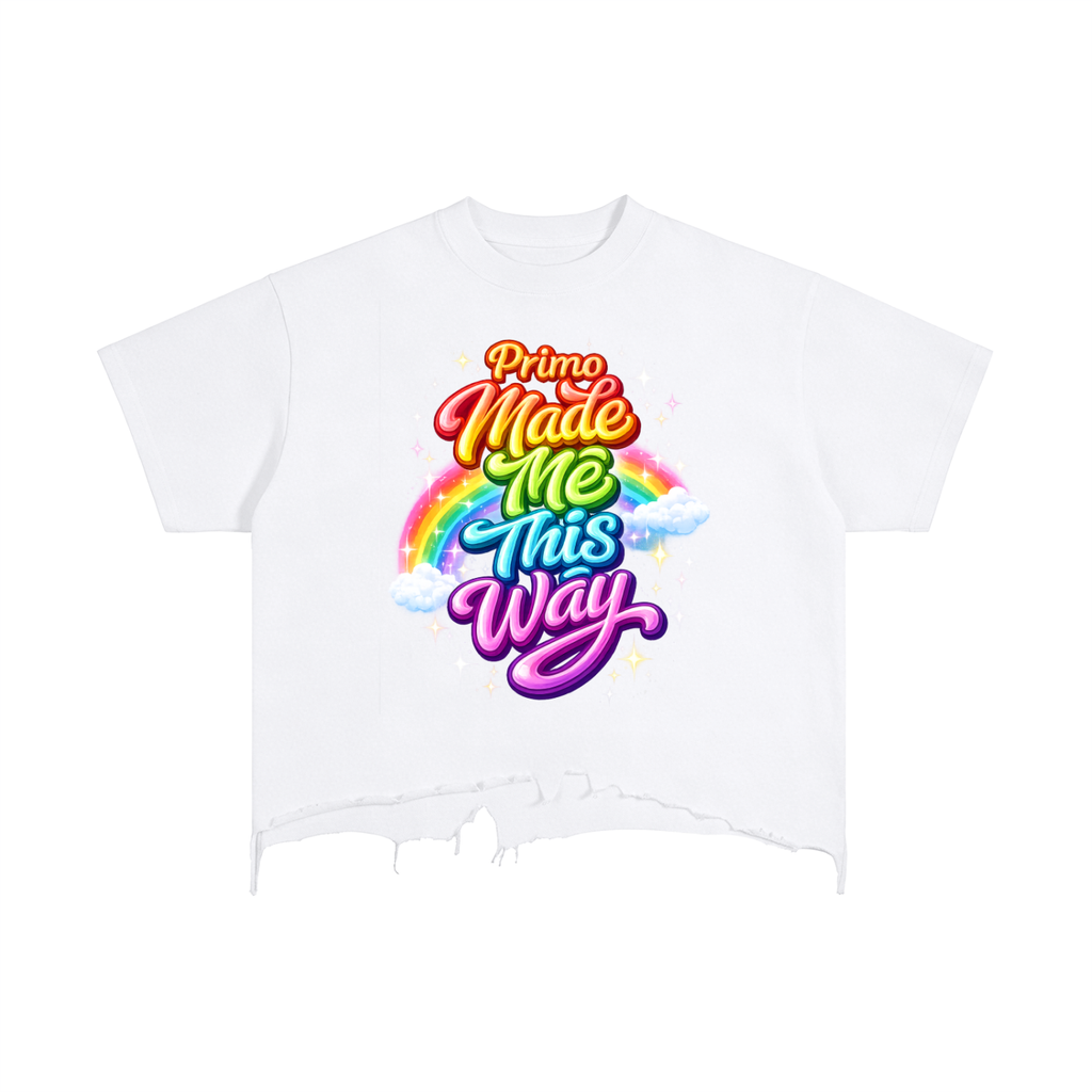 PRIMO Vintage Wash Boxy Distressed Hem T-Shirt